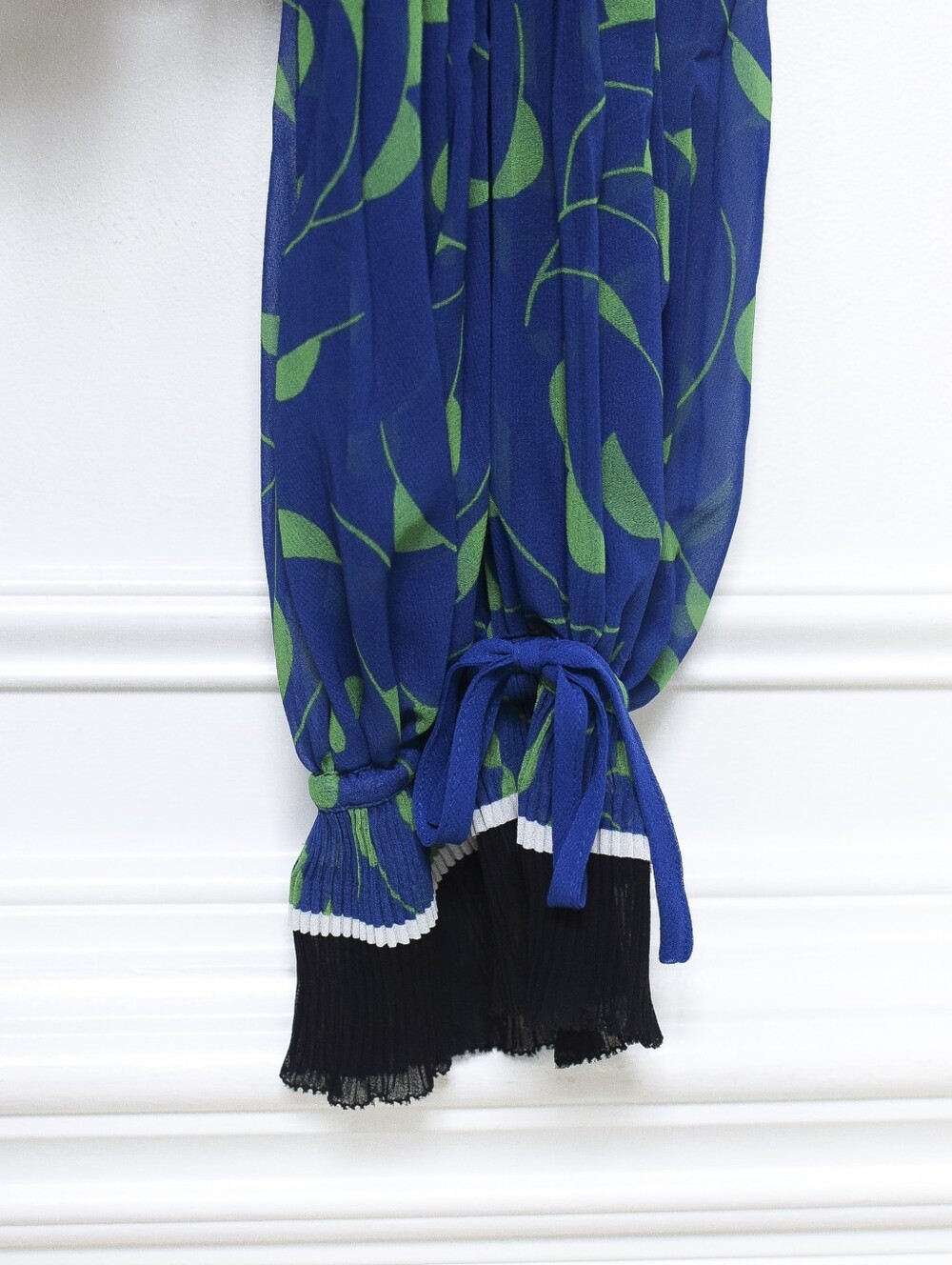 Self Portrait Crescent Chiffon Pleated Cape Dress Blue Green Mini Sz 4 Cocktail - Picture 9 of 15